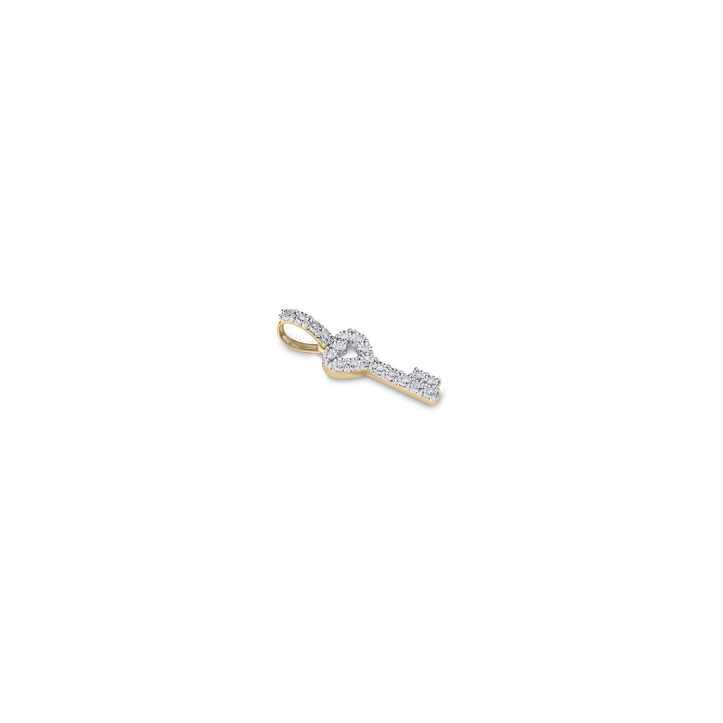 10K Yellow Gold 0.10-0.11 Cttw Diamond Key Charm