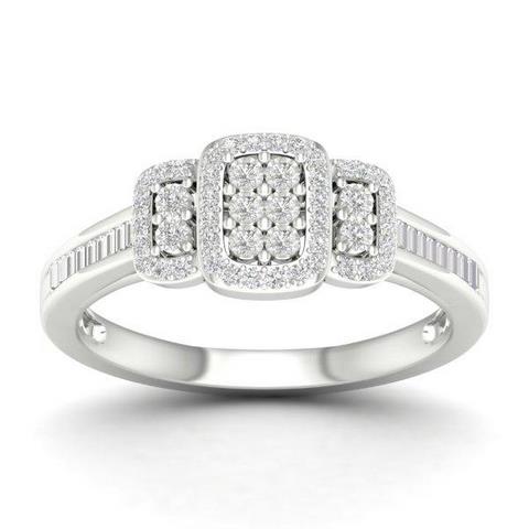10K White Gold 0.25 Cttw Diamond Ladies Ring