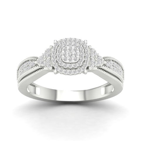 10K White Gold 0.25 Cttw Diamond Ladies Ring