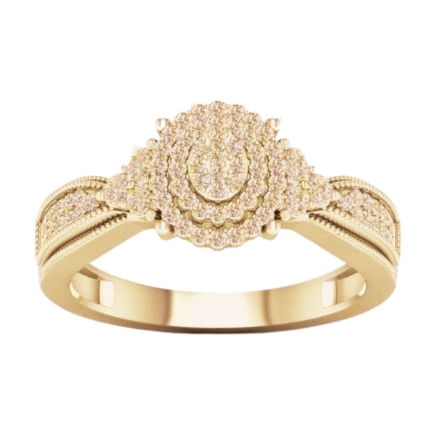10K Yellow Or White Gold 0.25 Cttw Diamond Ladies Ring