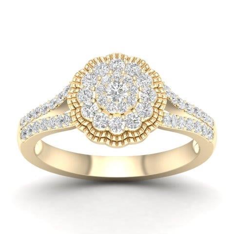 10K Yellow Or White Gold 0.50 Cttw Diamond Ladies Ring