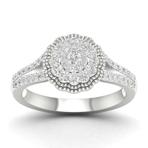 10K Yellow Or White Gold 0.50 Cttw Diamond Ladies Ring