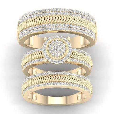 10K Yellow Gold 0.75 Cttw Diamond Ladies Ring