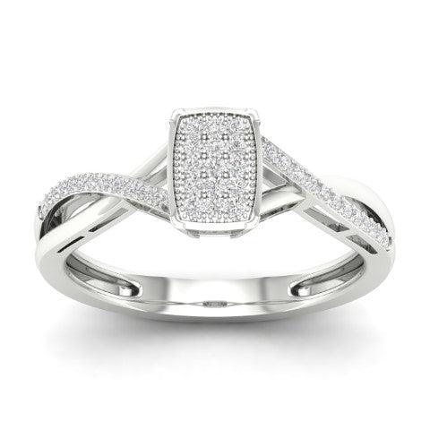 10K White Gold 0.12 Cttw Diamond Ladies Ring