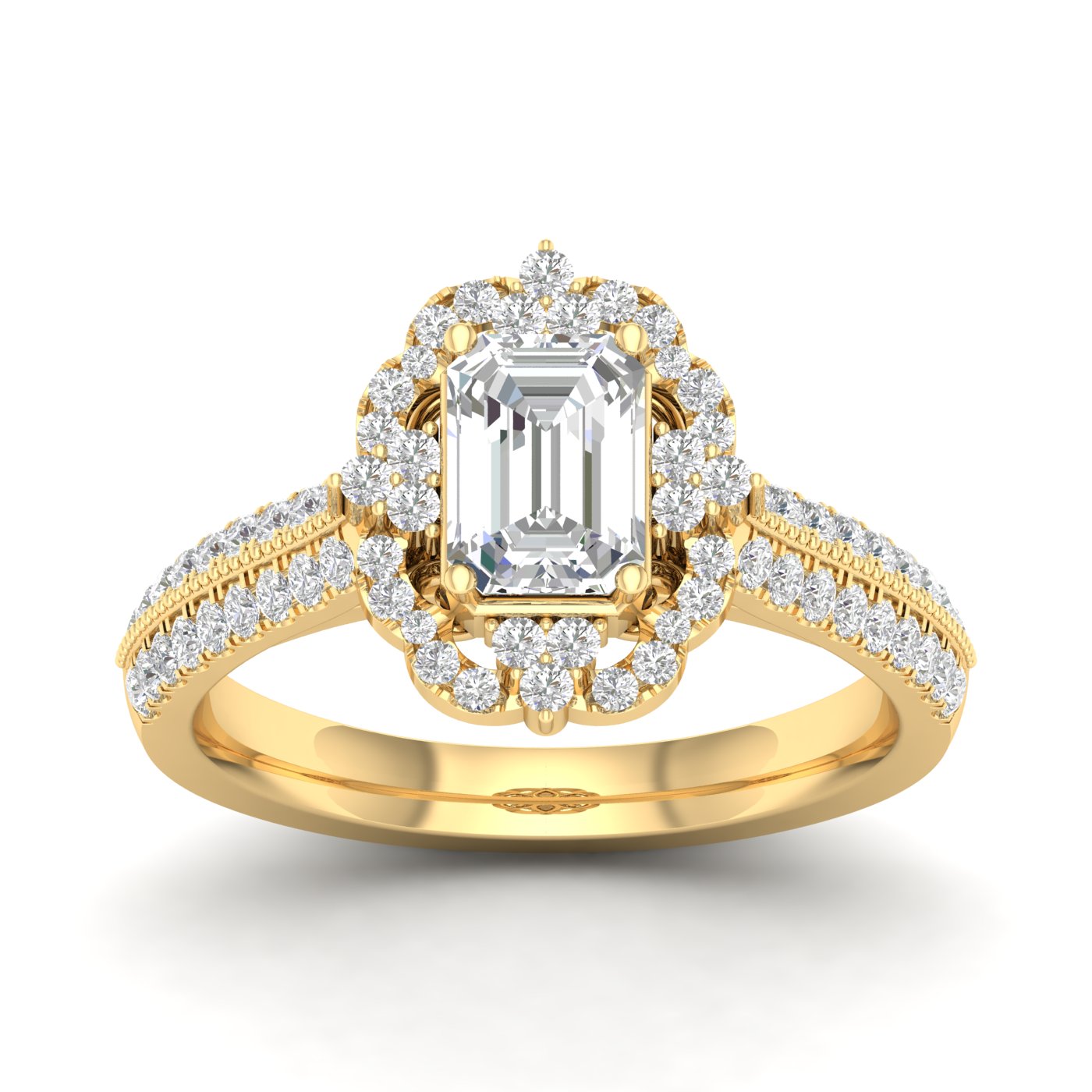 14K  Yellow Or White Gold 0.88 Cttw Diamond Ladies Ring