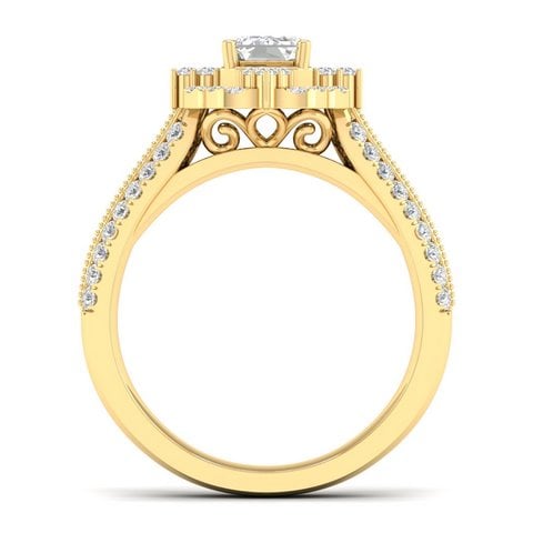 14K  Yellow Or White Gold 0.88 Cttw Diamond Ladies Ring