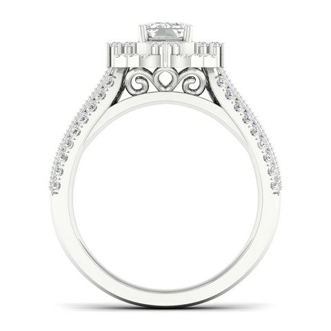 14K  Yellow Or White Gold 0.88 Cttw Diamond Ladies Ring