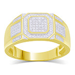10K Yellow Gold 0.34- 0.39 Cttw Diamond Micropave Ring