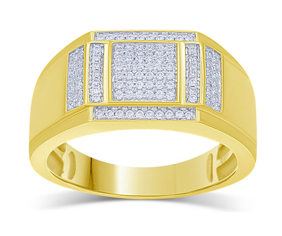 10K Yellow Gold 0.30 Cttw Diamond Micropave Ring