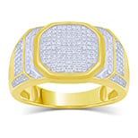 10K Yellow Gold 0.56- 0.63 Cttw Diamond Mens Micropave Ring