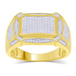 10K Yellow Gold 0.54- 0.58 Cttw Diamond Mens Micropave Ring