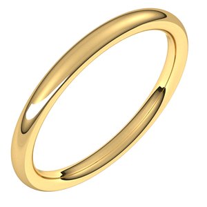 18K Yellow Or White Or Rose Gold 2 mm Comfort-Fit Standard Weight European-Style Band