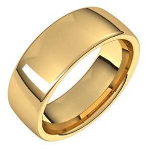 18K Yellow Or White Or Rose Gold Comfort-Fit European-Style Band