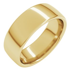 10K Yellow Or White Gold 7 mm Comfort-Fit Standard Weight European-Style Band