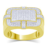 10K Yellow Gold 0.69- 0.73 Cttw Diamond Mens Micropave Ring