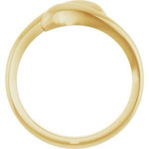 14K Yellow Gold Polished Domed Bypass Ring Size 7