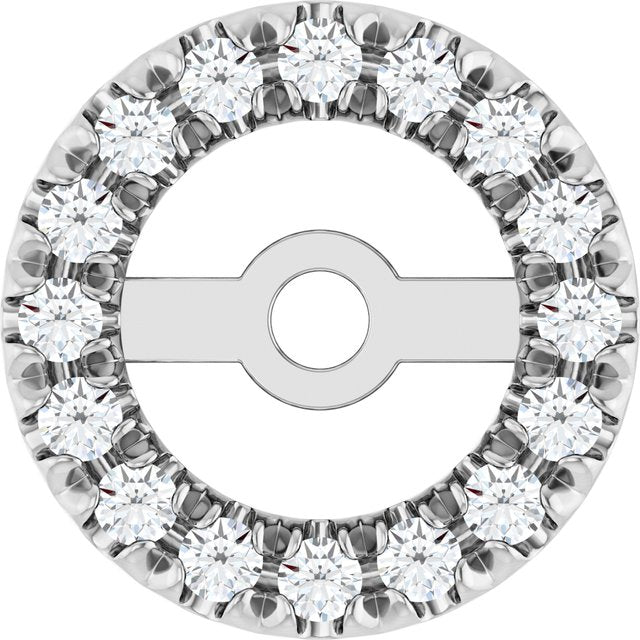 14K White Gold Polished Natural Diamond French-Set Earring Jacket