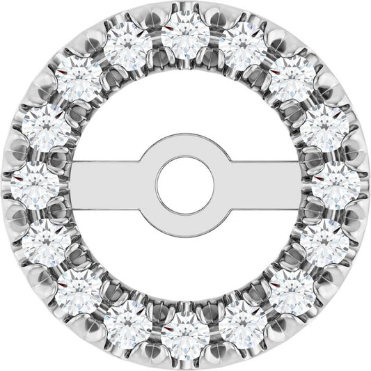 14K White Gold Polished Natural Diamond French-Set Earring Jacket