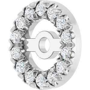 14K White Gold 3.6 Mm Pair Polished 1/10 Ctw Natural Diamond French-Set Earring Jacket