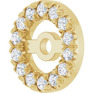 14K Yellow Gold 3.6 mm ID 1/10 CTW Natural Diamond French-Set Earring Jackets