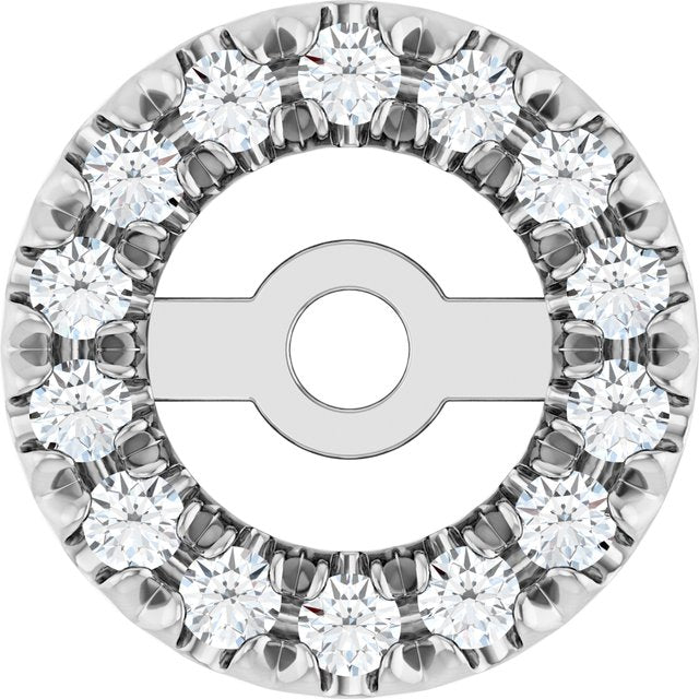 14K White Gold Polished Lab-Grown Diamond French-Set Earring Jackets