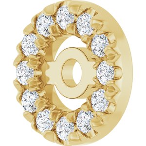 14K Yellow Gold 3 mm ID 1/10 CTW Natural Diamond French-Set Earring Jackets