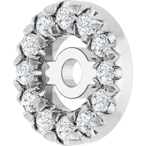 14K White Gold 3 Mm Pair Polished 1/10 Ctw Natural Diamond French-Set Earring Jacket