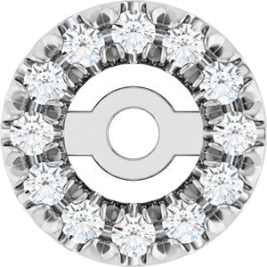 14K White Gold 3 Mm Pair Polished 1/10 Ctw Natural Diamond French-Set Earring Jacket