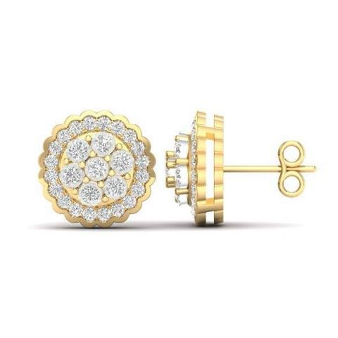 10K Yellow Gold 0.16 Cttw Diamond Earring