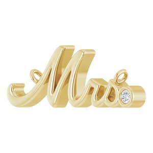 14K Yellow Gold Round 1.5Mm G-H I1 .015 Ct Natural Diamond Mrs. Necklace Center