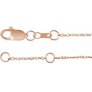 14K Rose Gold 40 X 3 Mm 6 1/2-7 1/2 In Polished Engravable Skinny Bar Bracelet