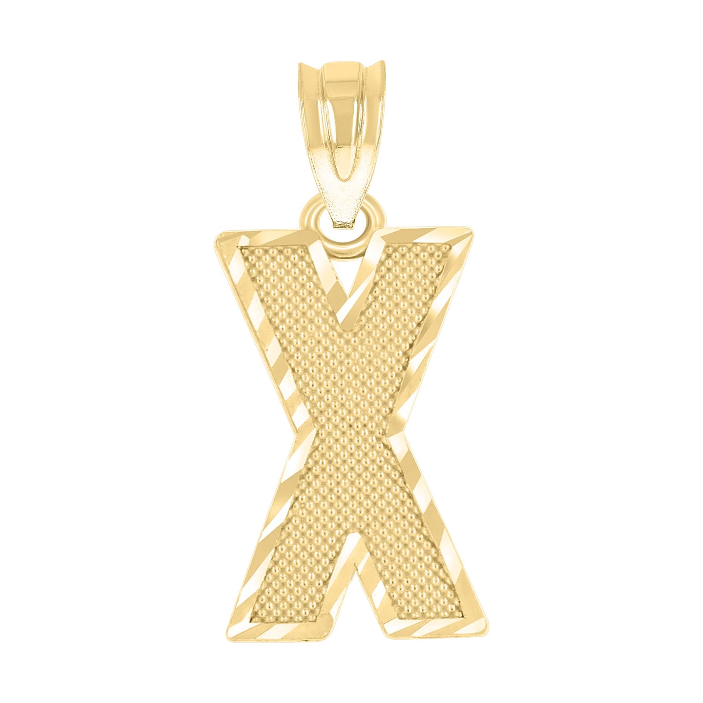 10K Yellow Gold Unisex Initial Number Charm Pendant