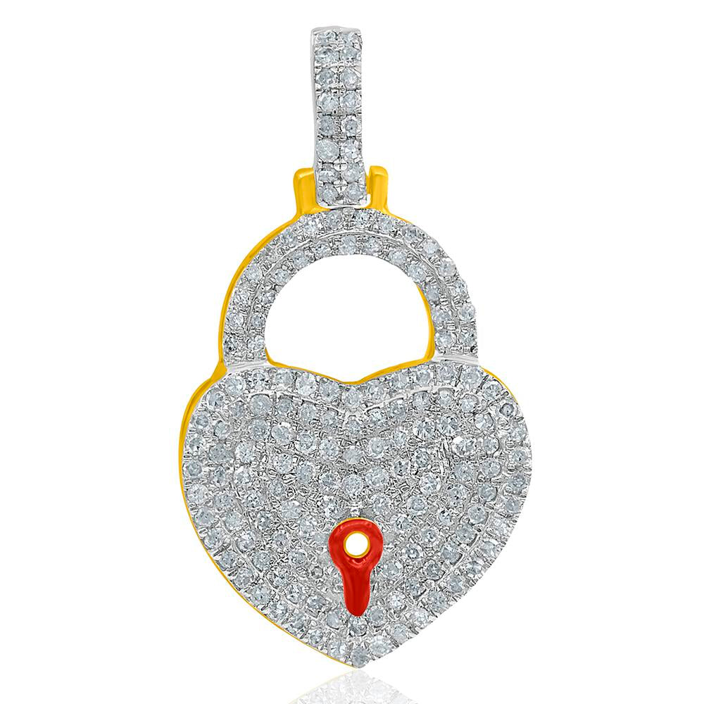 10K Yellow Gold 0.46-0.48 Cttw Diamond Lock Charm