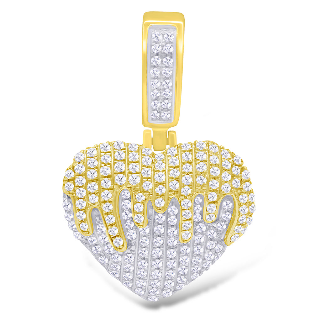10K Yellow Gold 0.48-0.52 Cttw Diamond Heart Charm