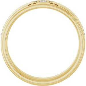 14K Yellow Gold Round 2 Mm G-H Si2-Si3 .03 Ct Natural Diamond New Aged Deco Band Size 8