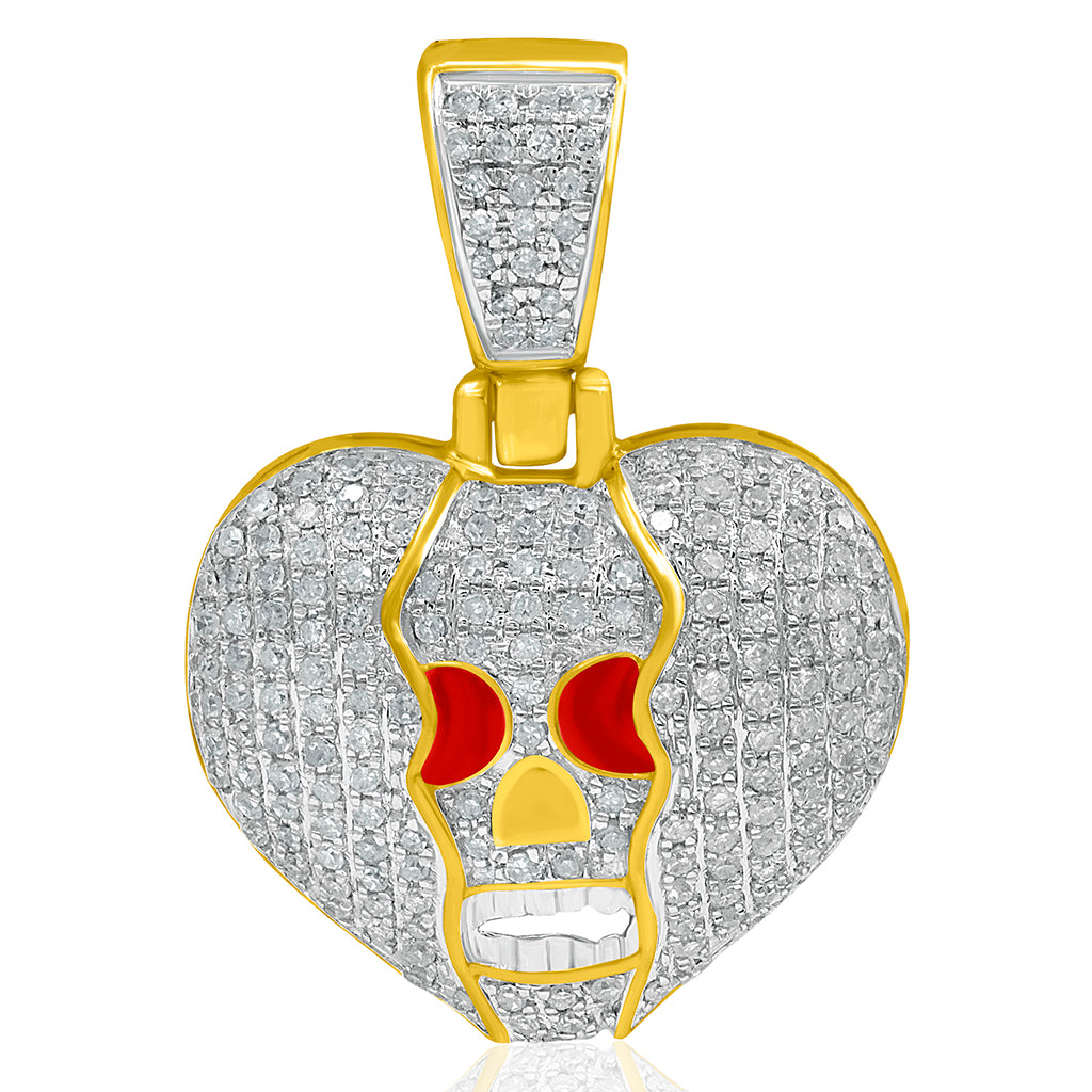 10K Yellow Gold 0.48 Cttw Diamond Heart Charm