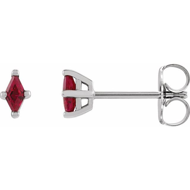 14K Yellow Or White Gold Kite 4 X 2 Mm Friction Polished Lab-Grown Ruby 4-Prong Earrings