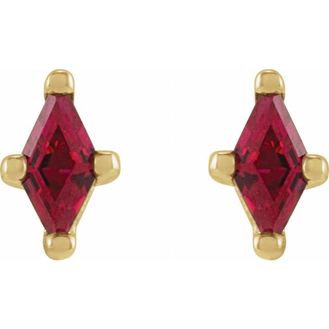 14K Yellow Or White Gold Kite 4 X 2 Mm Friction Polished Lab-Grown Ruby 4-Prong Earrings