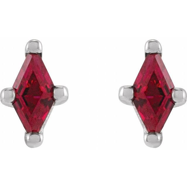 14K Yellow Or White Gold Kite 4 X 2 Mm Friction Polished Lab-Grown Ruby 4-Prong Earrings