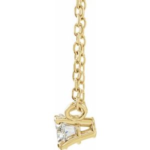 14K Yellow Gold Oval 6.2 X 4.3Mm Gh Si1-Si2 1/2 Ctw Lab-Grown Diamond Solitaire Necklace, Length: 18 In