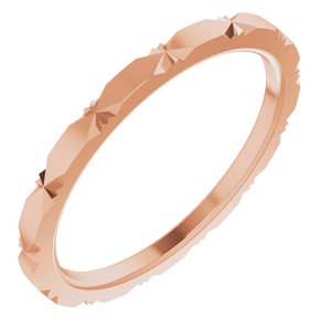 10K Rose Gold 1.5 Mm Polished Diamond Faceted Band Size 7