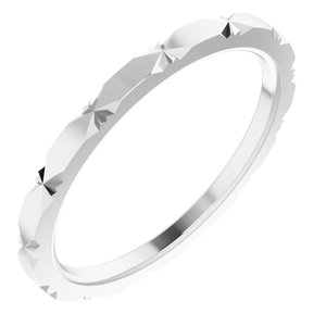Sterling Silver 1.5 Mm Polished Diamond Faceted Band Size 7