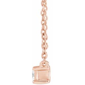 14K Rose Gold Straight Baguette 5.5 X 2.75Mm Gh Vs 1/3 Ctw Lab-Grown Diamond Necklace, Length: 18 In