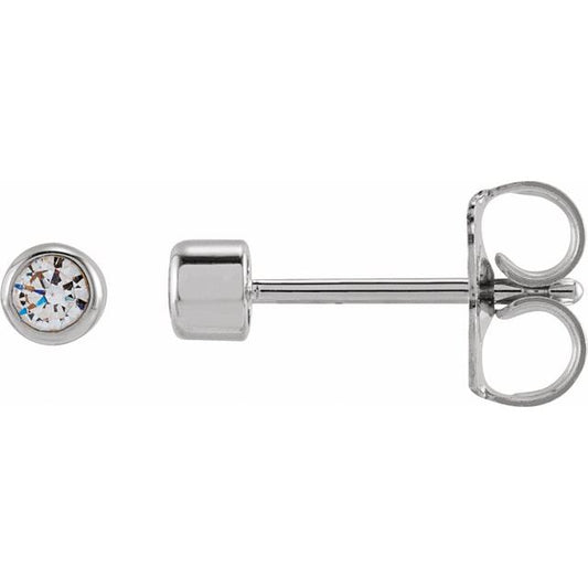 14K Yellow Or White Or Rose Gold Round Si1-Si2, G-H Friction Back Polished Lab-Grown Diamond Bezel-Set Earrings