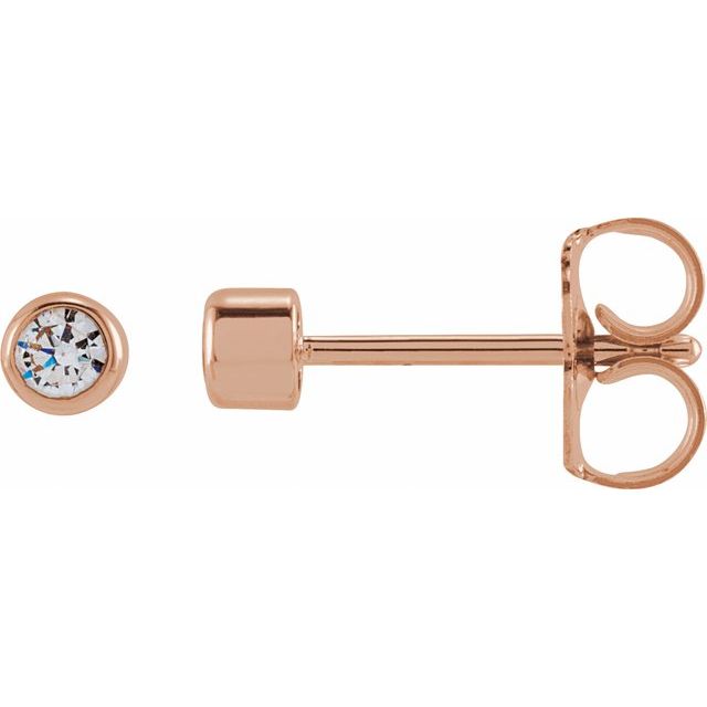 14K Yellow Or White Or Rose Gold Round Si1-Si2, G-H Friction Back Polished Lab-Grown Diamond Bezel-Set Earrings