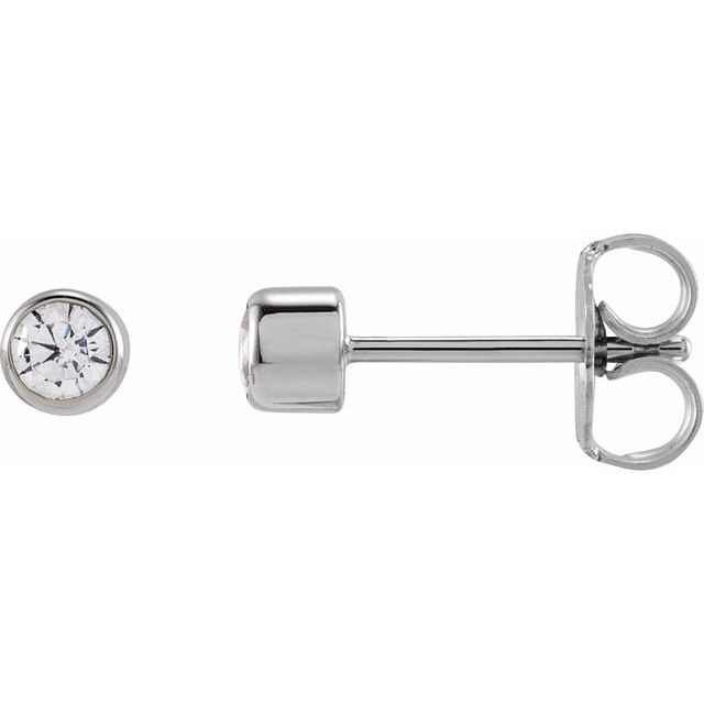 14K Yellow Or White Or Rose Gold Round Si1-Si2, G-H Friction Back Polished Lab-Grown Diamond Bezel-Set Earrings