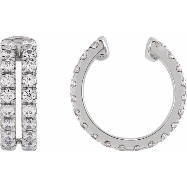 14K Yellow Or White Gold 1.4 Mm Round Polished 1/2 Ctw Lab-Grown Diamond Cuff Earring