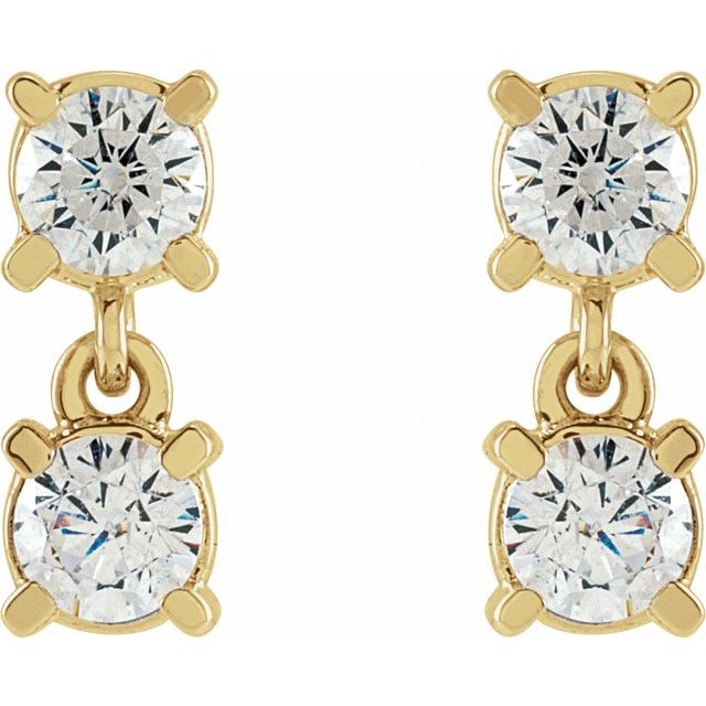14K Yellow Or White Gold 3.3 Mm Round Friction Back Polished 1/2 Ctw Lab-Grown Diamond Earrings