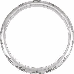 14K X1 White Gold 4 Mm Polished Whimsical Floral Wedding Band Size 8