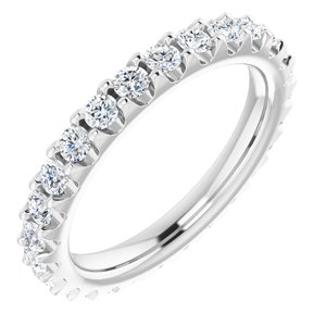 Platinum Round 2 Mm G-H Si2-Si3 3/4 Ctw Natural Diamond Eternity Band Size 4